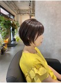 ショートボブ/白髪ぼかし