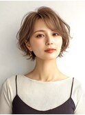 大人ショートレイヤー白髪ぼかし脱白髪染め40代50代60代原宿