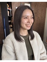 零秒女髪 千里丘店&nbsp;上品な艶感の美髪ミディアムストレート髪質改善艶髪艶カラー