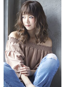 ナナナ パレナ 大津膳所店(nanana parena) シナモンアッシュ☆うぶバングほつれセミディ【NANANA PARENA】