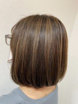 クリアリティ ヘアーサロン 京都駅前本店(clarity hair salon) ワンレンボブ×ハイライト @1101_hairstyle●011●