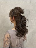 ハーフアップヘアセット