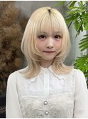 【GEEKS渋谷】ブロンド/冬カラー/ロングウルフ/ウルフカット