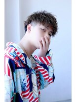 ソイクフ(SOY KUFU)&nbsp;MEN'SHAIRマッシュパーマアッシュブラック