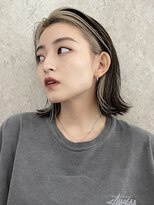 サンク 原宿 表参道(cinq) インナーカラーボブフェイスフレーミングイヤリングカラー30代