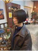 顔まわりレイヤーボブカット髪質改善トリートメント韓国ヘア