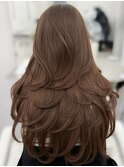 ヘーゼルベージュ ブリーチなし レイヤーカット 海外風