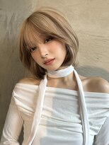 ベル 表参道Terrace(Belle)&nbsp;インナーカラーシャギーカットハッシュボブミルクティーブロンド