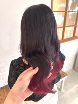 ロイ(ROY)&nbsp;ROYロング/グラデーションカラー・ダークブラウン～レッド