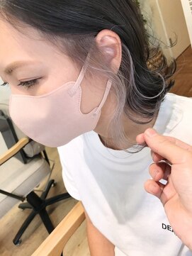 ランプ ヘアー(lamp hair) 【lamp斉藤】イヤリングカラー×ホワイトベージュ