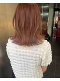 【恒吉佐央理】レイヤーボブにブリーチなしオレンジブラウン
