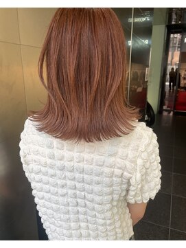 ガリカ 大名(Gallica) 【恒吉佐央理】レイヤーボブにブリーチなしオレンジブラウン