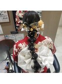 成人式ヘア 編みおろし