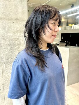 カケル(×.) マレットヘア/レイヤー/ネイビーカラー