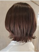 くびれレイヤーボブ+ベージュ+インナーカラー