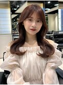 ピンクブラウン/髪質改善/韓国ヘア/くびれヘア/表参道