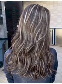 r357 ハイライトバレイヤージュ海外ヘアレイヤー白髪ぼかし