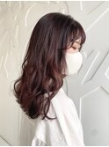 ブリーチなしピンクブラウン