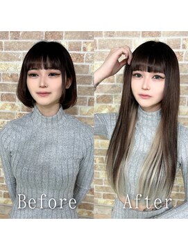 エクステ専門店あるじゃんすー 小倉店 アッシュブラック×ホワイトアッシュ#シールエクステ#韓国#小倉