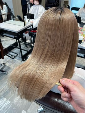 アディクト 東陽町西口(addict) ブリーチ髪質改善縮毛矯正＿ベージュ＿ミディアム［東陽町］