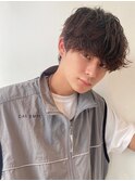 メンズパーマツイストスパイラルパーマ波巻きパーマツーブロック