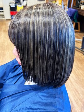 ヘアーレナータ 八王子(HAIR RENATA) 20代30代40代ハイライトストレートボブ立体感グレージュ透明感