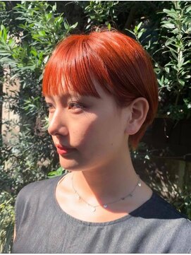 ベンジー 学芸大学店(benji) ハイトーン/ブリーチカラー/オレンジレッド/ショート/ボブ