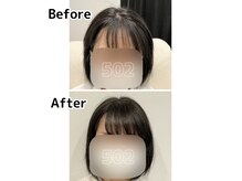 前髪に600本。根元の濃さも出て、ふんわりとボリュームアップ。