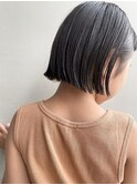 小学生女の子キッズカット切りっぱなしボブミニボブオン眉前髪