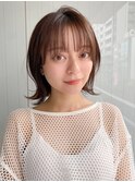 前髪 外ハネボブ チェリーブラウン ミニウルフ"