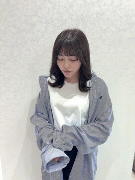 ルミヘアー 県庁藤江店(Lumi hair) セミロングの艶カラーとスッキリくびれスタイリング