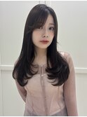 韓国ヘア/前髪カット/レイヤーカット/ベージュ/ミディアム