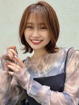 ステアケース 武蔵小杉店(stair:case) 外はねボブ大人ガーリーくびれボブオリーブベージュ20代30代