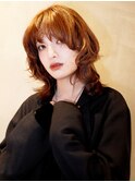 顔周りレイヤーミディアム韓国ヘアフェイスフレーミング_F30654