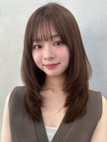 ノイ 銀座(noi)&nbsp;顔周りレイヤーカットくびれヘアミルクティーベージュカラー