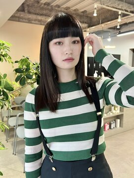 フラッグ ヘアー 天神西通り店(Flag HAIR) カフカ風　フルバング　暗髪