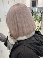 サンクマーケット 渋谷(cinq MARKET)&nbsp;渋谷ケアブリーチカラータッセルボブピンクアッシュカラー金髪◆