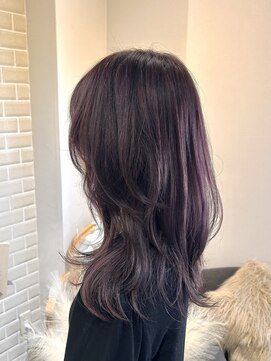 ジプソ(Gypso) ラベンダーグレージュ×ハイレイヤーカット×ゆる巻