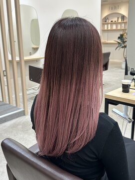 リグ 横浜(Lig.) グラデーションカラーブリーチダブルカラーピンクヘア横浜横浜駅