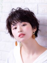 エルデ ナインズ ヘアー スタンド 川口店(elde 9's HAIR STAND)&nbsp;インナーグレージュorピンクベージュの厚めバングのマチルダボブ
