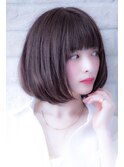 イメチェンフォギーベージュ耳かけ毛先パーマ厚めバング