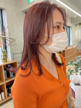 ナル(nalu.) ロブ / 切りっぱなし / ピンクブラウン