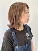 【FOLK】透明感ハイライトベージュ☆似合わせ外ハネボブ♪
