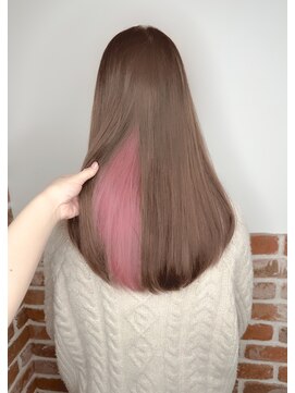エニー 栄(Any) 韓国っぽショコラカラー × インナーピンクベージュ