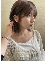 ノラギンザユー(NORA GINZA/U)&nbsp;顔まわりカット前髪カットレイヤーボブベージュミルクティー