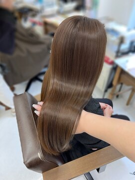 ハピネス 梅田茶屋町店(HAPPINESS) 髪質改善トリートメント/ミルクティーアッシュ/レイヤーロング