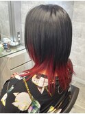 メンズロングウルフ/インナーカラー/ケアブリーチ【本松】