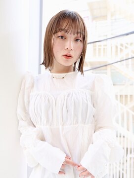 エムスラッシュ アヴェダ 自由が丘(M.SLASH AVEDA) ぱっつん前髪/透け感/細めハイライト/ウェットヘア/自由が丘