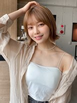 エトラ 渋谷店(etora)&nbsp;小顔 前髪 レイヤーカット くびれヘア  アプリコットオレンジ"