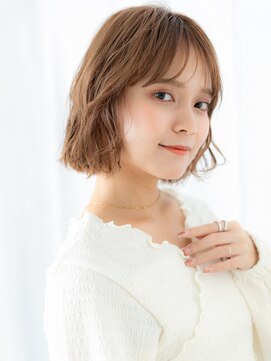 カバーヘア ブリス 川口(COVER HAIR bliss) オレンジベージュラフウェーブボブディ/上尾20代30代40代